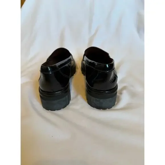 EUC Reformation Black Patent Leather Agathea Chunky Loafers, 8 - Picture 5 of 6